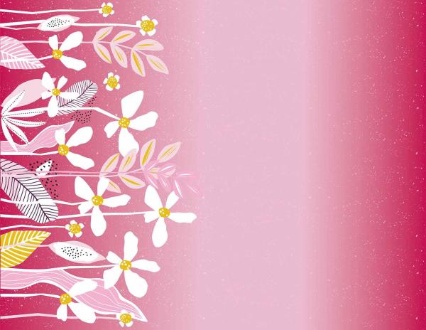 Baumwoll Jersey Bordürendruck Rosa/Pink mit Blüten von Blaubeerstern